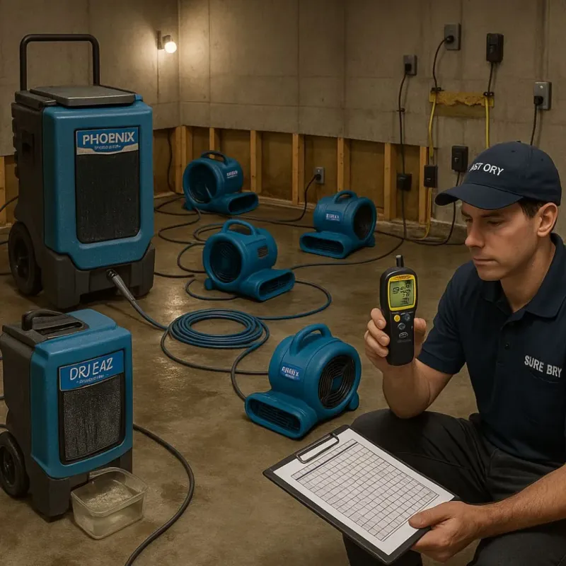 Structural Drying and Dehumidification process in Carterville, MO